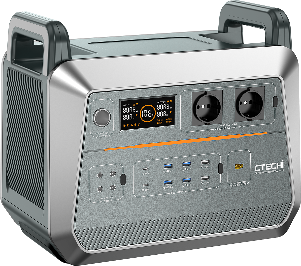 Зарядна станція CTECHi ST2000 1536Wh 2000W Portable Power Station Sliver - фото 1