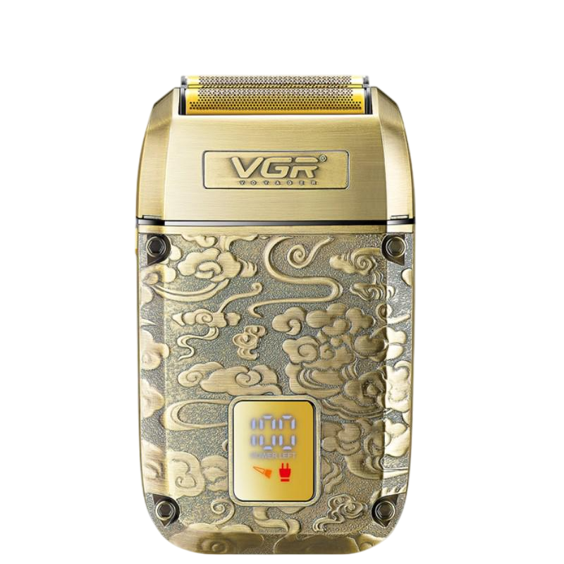 Електробритва з потрійним лезом VGR V-336 мережна акумуляторна 1200 mAh IPX5 LED display Metal/Gold (613612)