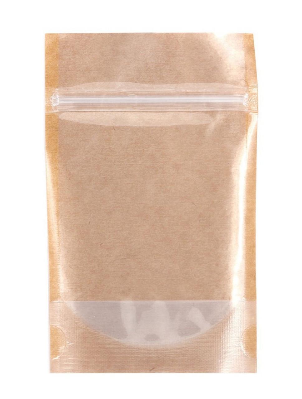 Дой-пак двосторонній Крафт/прозорий zip-замок 150 г 130x200 мм - фото 2