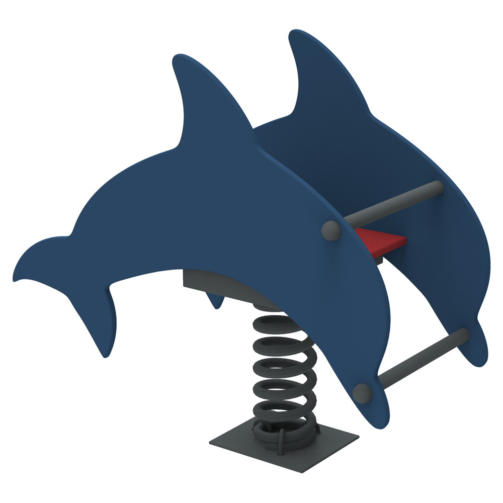 Качеля на пружине для детской площадки Kidigo Дельфин 109х31х78 см Синий (1127670977)