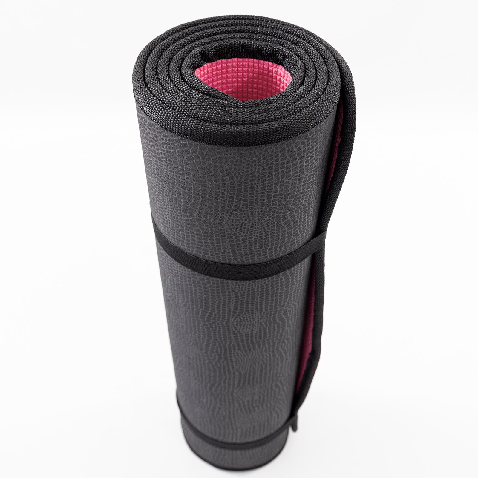 Килимок для йоги та фітнесу EVA двошаровий Osport Yoga Pro/ 8мм (OF-0275) Чорно-рожевий - фото 8