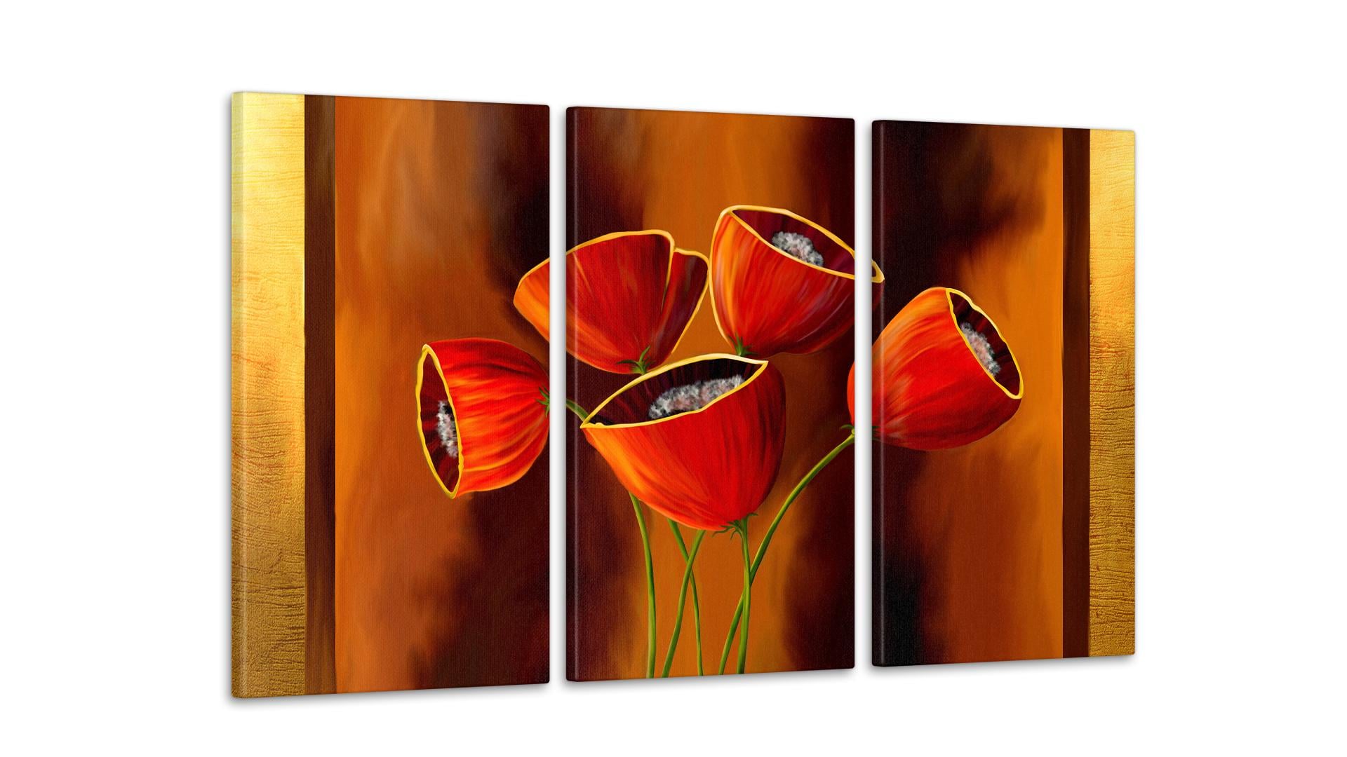 Модульная картина Цветы Абстракция 53x100 см (Art-151_3А)