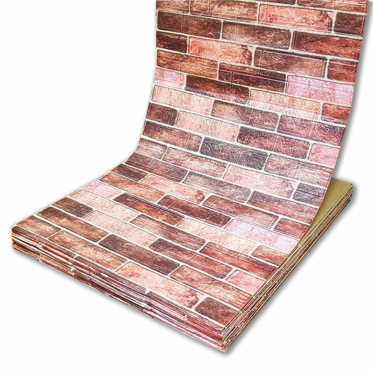 3D-панель самоклеющаяся под коричневый кирпич Екатеринослав 19600х700х3 мм (SW-00001469)