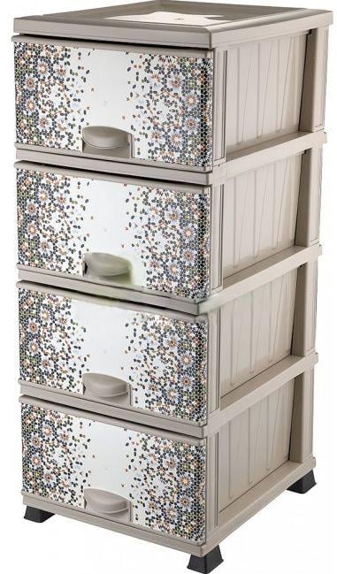 Комод пластиковый 4 ящика 90х45,5х37,5 Мозаика (472747-Prob)