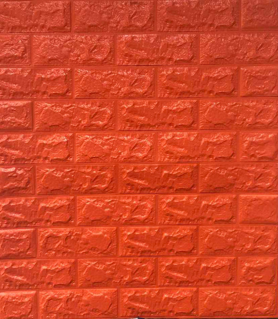 Самоклеящаяся 3D панель Sticker Wall 700x770x7 мм Оранжевый кирпич (00164)