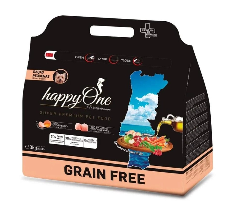 Корм для собак сухой беззерновый малых пород HappyOne Mediterraneum Small Breeds Fresh Meat 3 кг