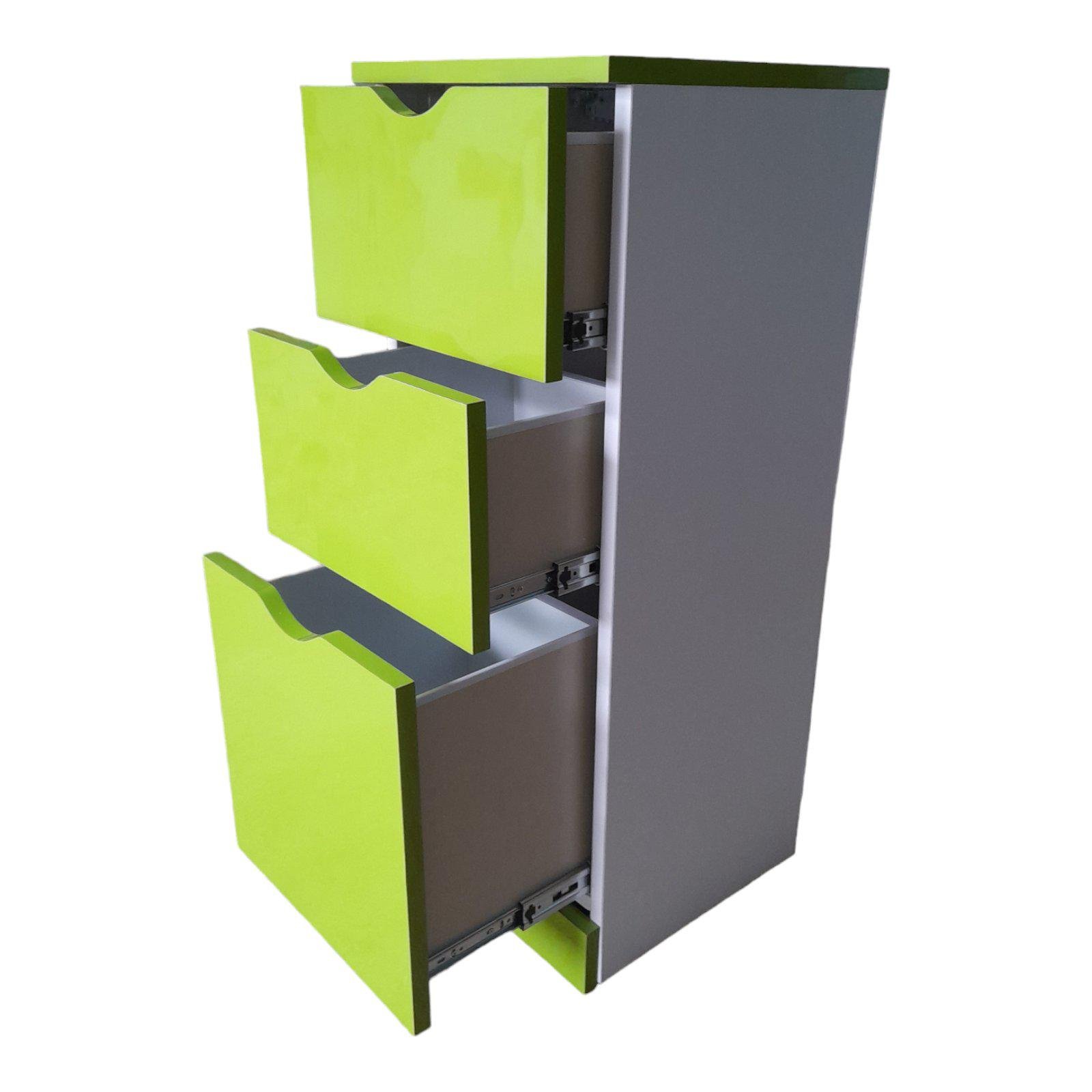 Комод Mikola-M Stairs HPL 1111 gloss 3 ящика 70 см Комод Mikola-M Stairs HPL 1111 gloss 3 ящика 70 см