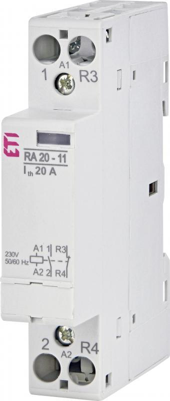 Контактор модульний ETI RA 20-11 2P 20A 1NO+1NC 230V (2464097)