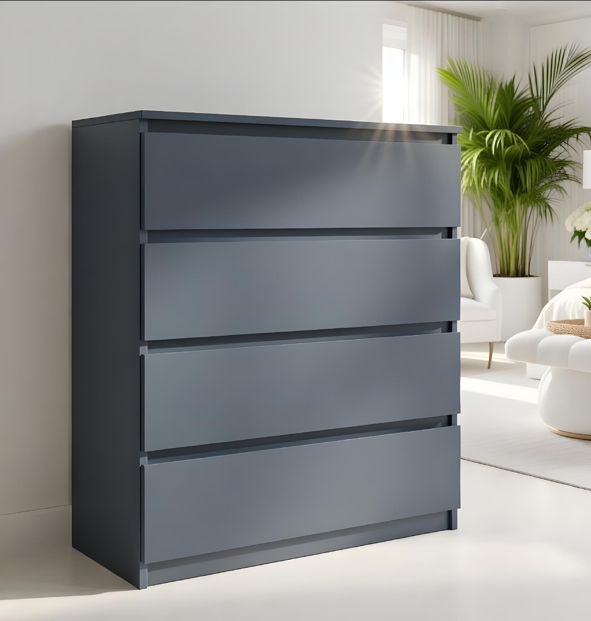 Комод Мастер Форм Брайт телескопические направляющие 900х376х950 мм Антрацитовый