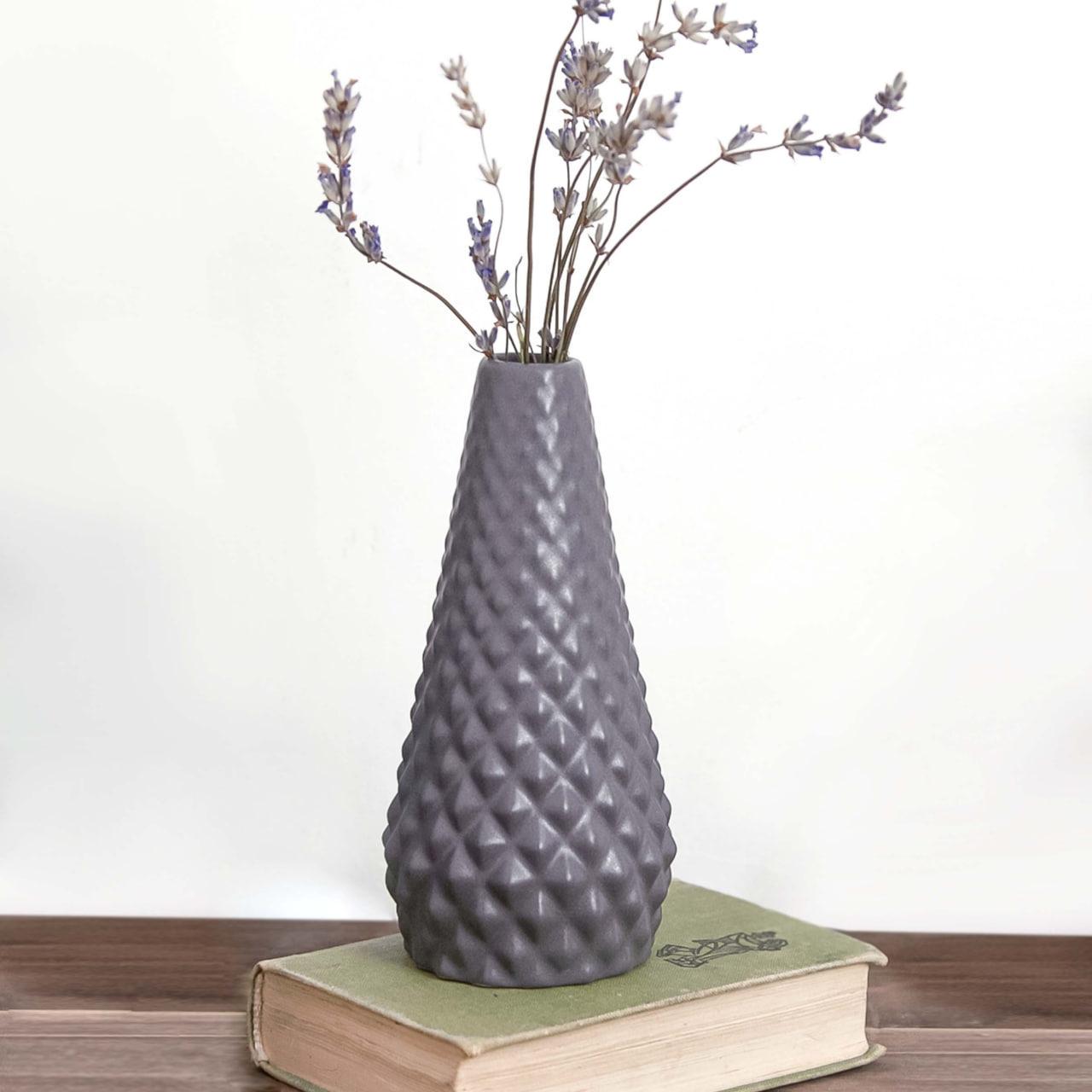 Ваза Nana ceramics Crocodile 14 см Сірий матовий (2687618014)