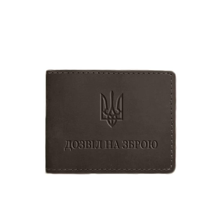 Обложка кожаная для разрешения на оружие Crazy Horse Темно-коричневый (A-027839)