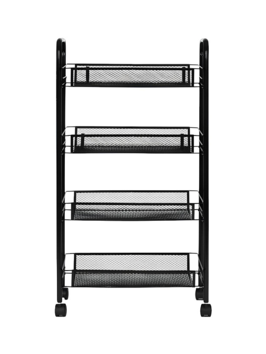 Етажерка на колесах металева універсальна 4 яруси 86х44х26 см Чорний (1296932964) - фото 5 Етажерка на колесах металева універсальна 4 яруси 86х44х26 см Чорний (1296932964) - фото 5