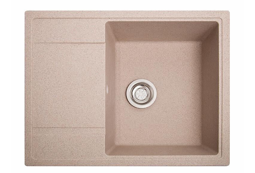 Мийка кухонна Оптима зі штучного каменю з крилом Рожевий (1570457783)