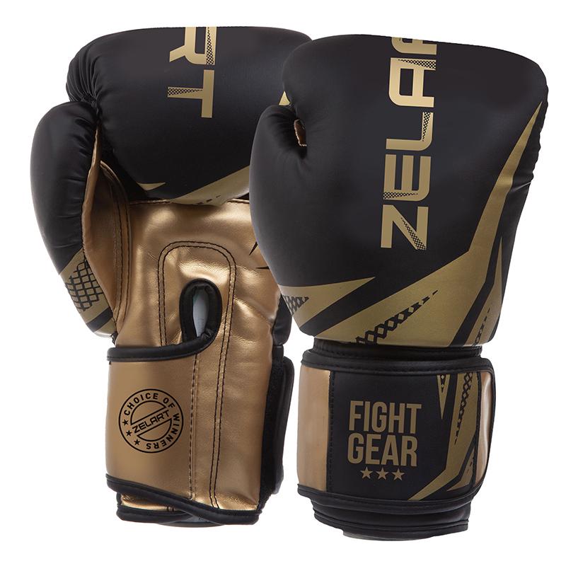 Перчатки боксерские BO-0866 12 oz Черно-золотой (37429434)