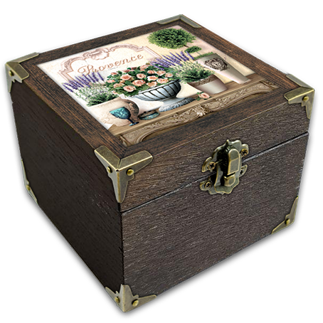 Скриня дерев'яна-еко Прованс Букет троянд 10х10 см Коричневий (пршк02кп10х10)