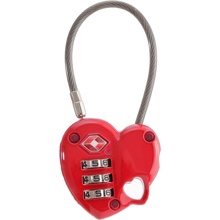 Брелок-замок Munkees 3606 TSA Combi Lock Heart Red