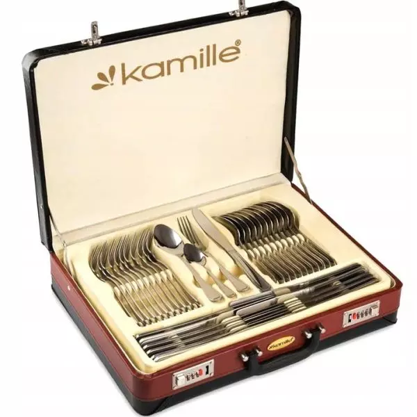Набір столових приладів Kamille з нержавіючої сталі в валізі 72 пр. (5216) - фото 3 Набір столових приладів Kamille з нержавіючої сталі в валізі 72 пр. (5216) - фото 3