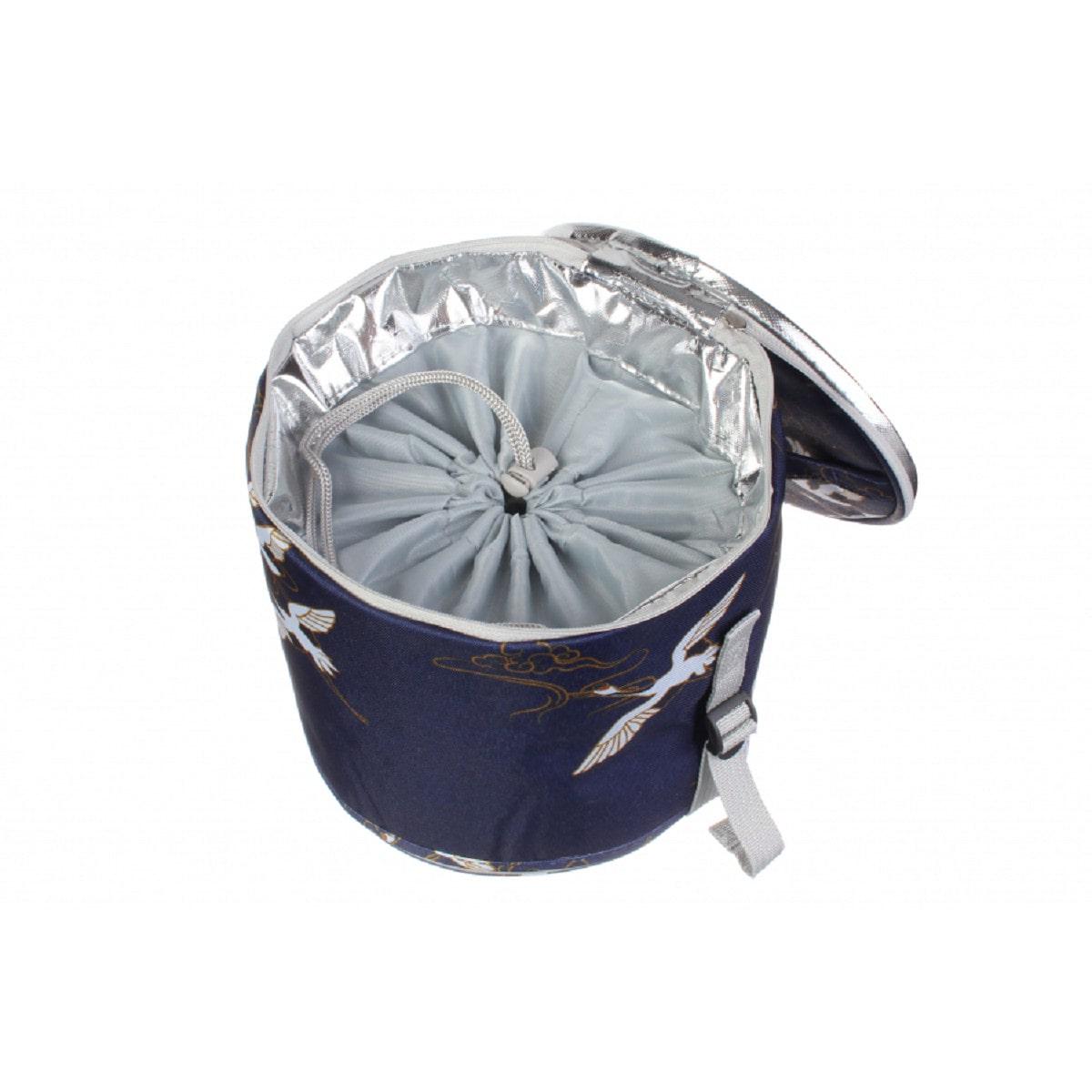 Ланч-бокс Журавли круглый с регулировкой высоты Синий - фото 4 Ланч-бокс Журавли круглый с регулировкой высоты Синий - фото 4