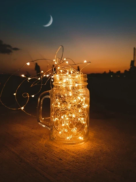 Гирлянда-нить светодиодная Роса 20LED на батарейках 2 м Желтый (MX-00008926)