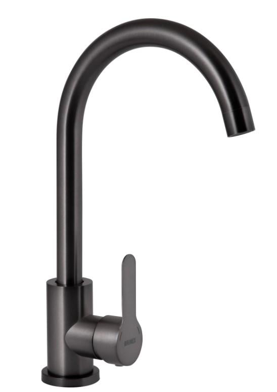 Смеситель для кухни Brinex Pure 015F U-образный Graphite (BRIPUR015FGRP)