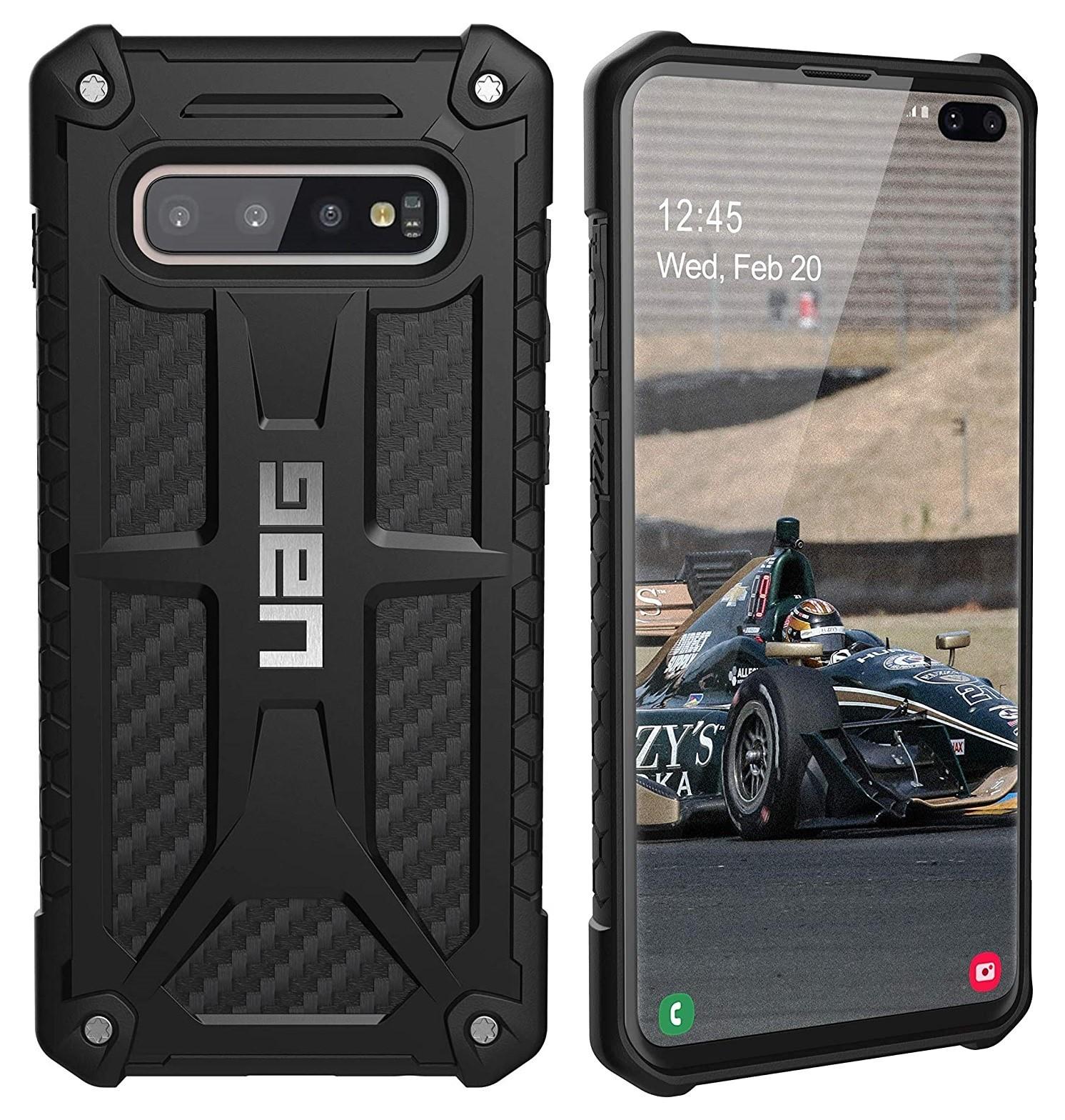 Чехол милитари противоударный UAG Monarch для Samsung Galaxy S10 Plus 6.4" Black Carbone