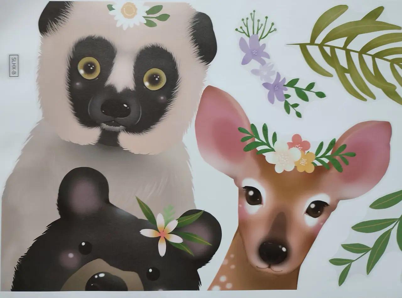 Набір вінілових наліпок Милі мешканці джунглів у дитячу кімнату на стіну для хлопчиків і дівчаток 30х90 см - фото 3 Набір вінілових наліпок Милі мешканці джунглів у дитячу кімнату на стіну для хлопчиків і дівчаток 30х90 см - фото 3