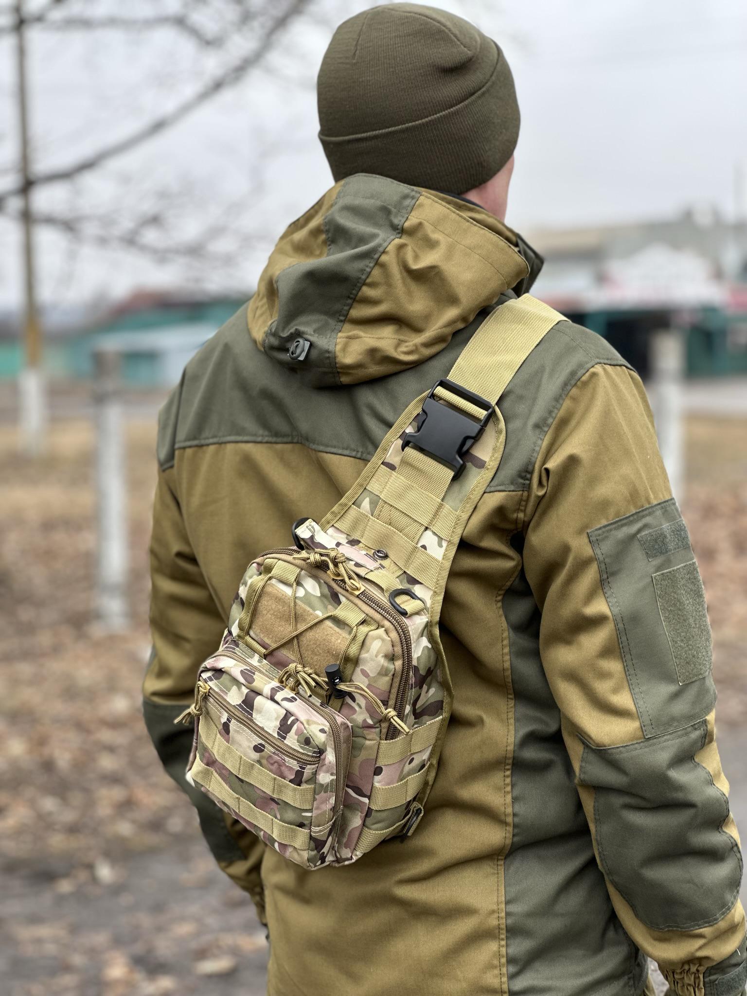 Сумка-слінг однолямкова Tactic із системою molle 7 л Multicam (095-multic) - фото 4