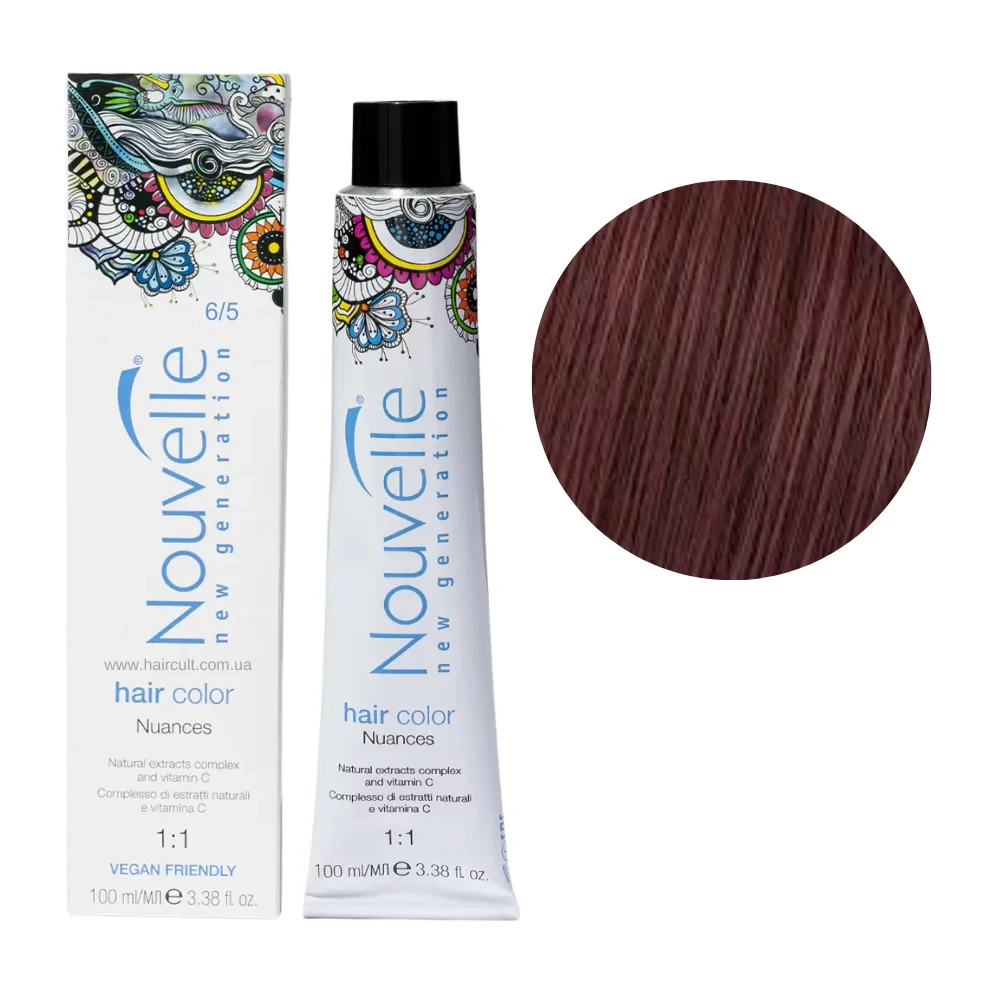 Краска для волос Nouvelle Hair Color 6/5 Темный красного дерева русый 100 мл Краска для волос Nouvelle Hair Color 6/5 Темный красного дерева русый 100 мл