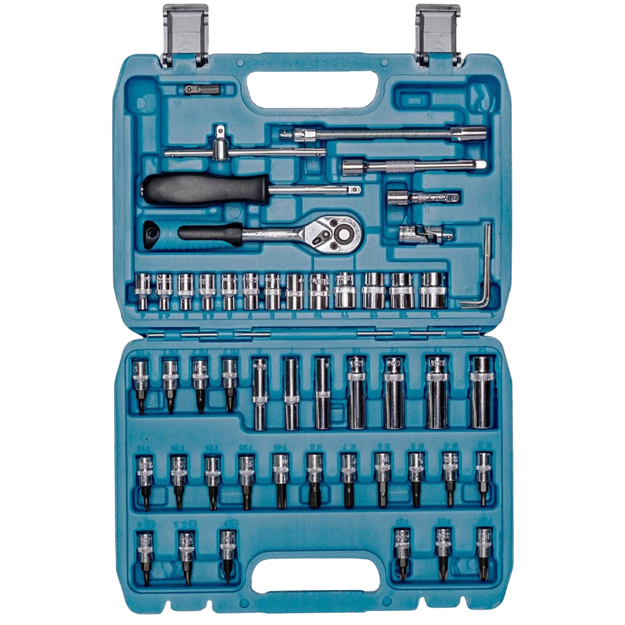 Набір інструментів універсальний з тріскачкою 53 пр. (0012/3) Набір інструментів універсальний з тріскачкою 53 пр. (0012/3)