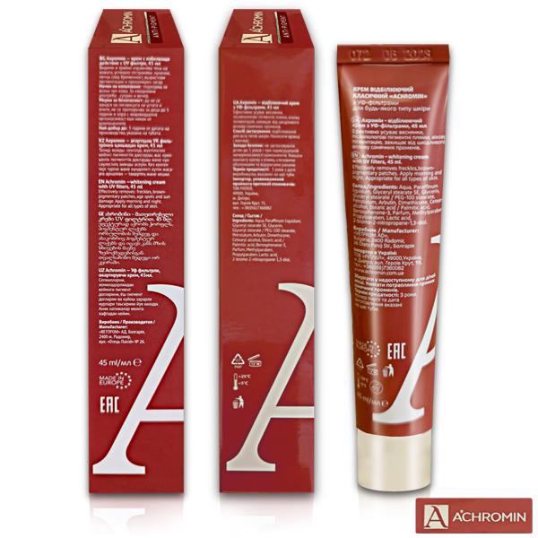 Крем для лица Ахромин Про отбеливающий Alen Mak Achromin Pro с УФ-фильтром 45 мл - фото 2 Крем для лица Ахромин Про отбеливающий Alen Mak Achromin Pro с УФ-фильтром 45 мл - фото 2