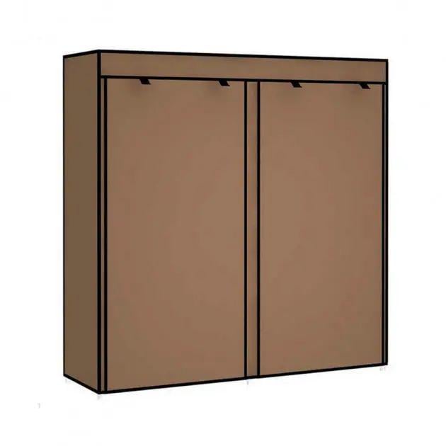 Тканевый шкаф для хранения обуви Shoe Cabinet 118х30х120 см с металлическим каркасом Коричневый (opt-13509)