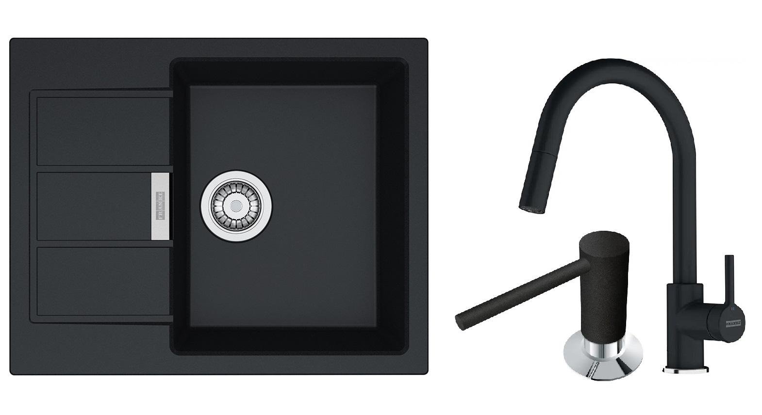 Комплект из кухонной мойки Franke Sirius 2.0 S2D 611-62 кухонного смесителя Franke Lina и дозатора моющих средств Franke Comfort (37110) Комплект из кухонной мойки Franke Sirius 2.0 S2D 611-62 кухонного смесителя Franke Lina и дозатора моющих средств Franke Comfort (37110)
