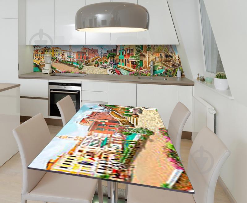 Наклейка 3Д виниловая на стол Zatarga «Прогулка по Венеции» 600х1200 мм для домов, квартир, столов, кофейн,