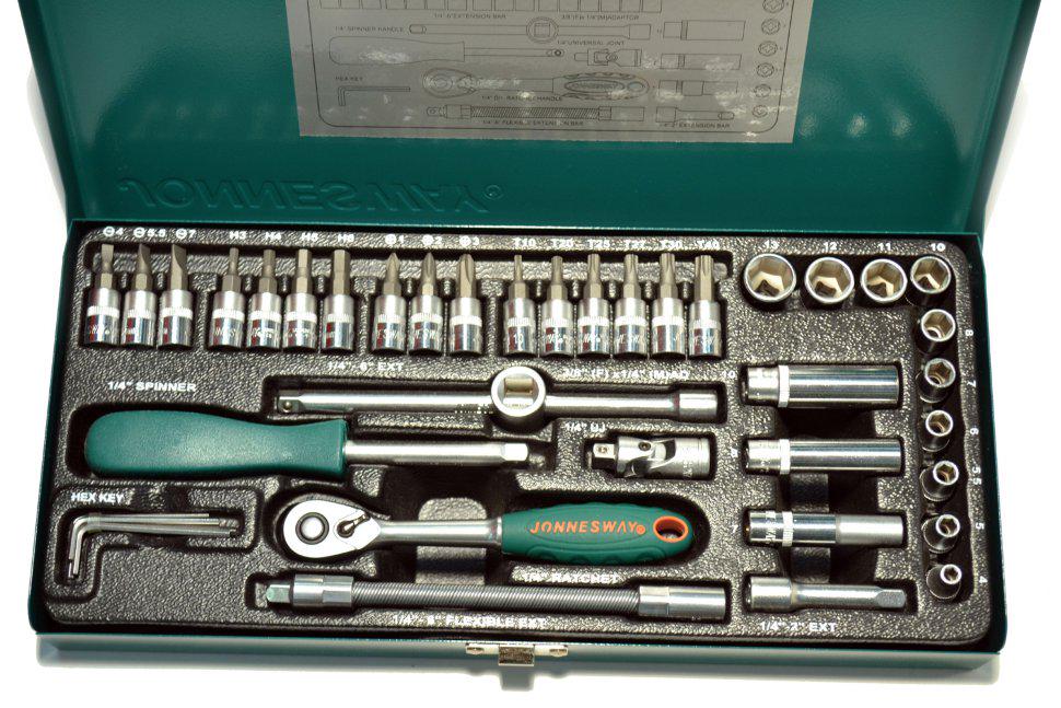 Набір торцевих головок Jonnesway S04H2141S 1/4" DR 4-13 мм 41 пр.