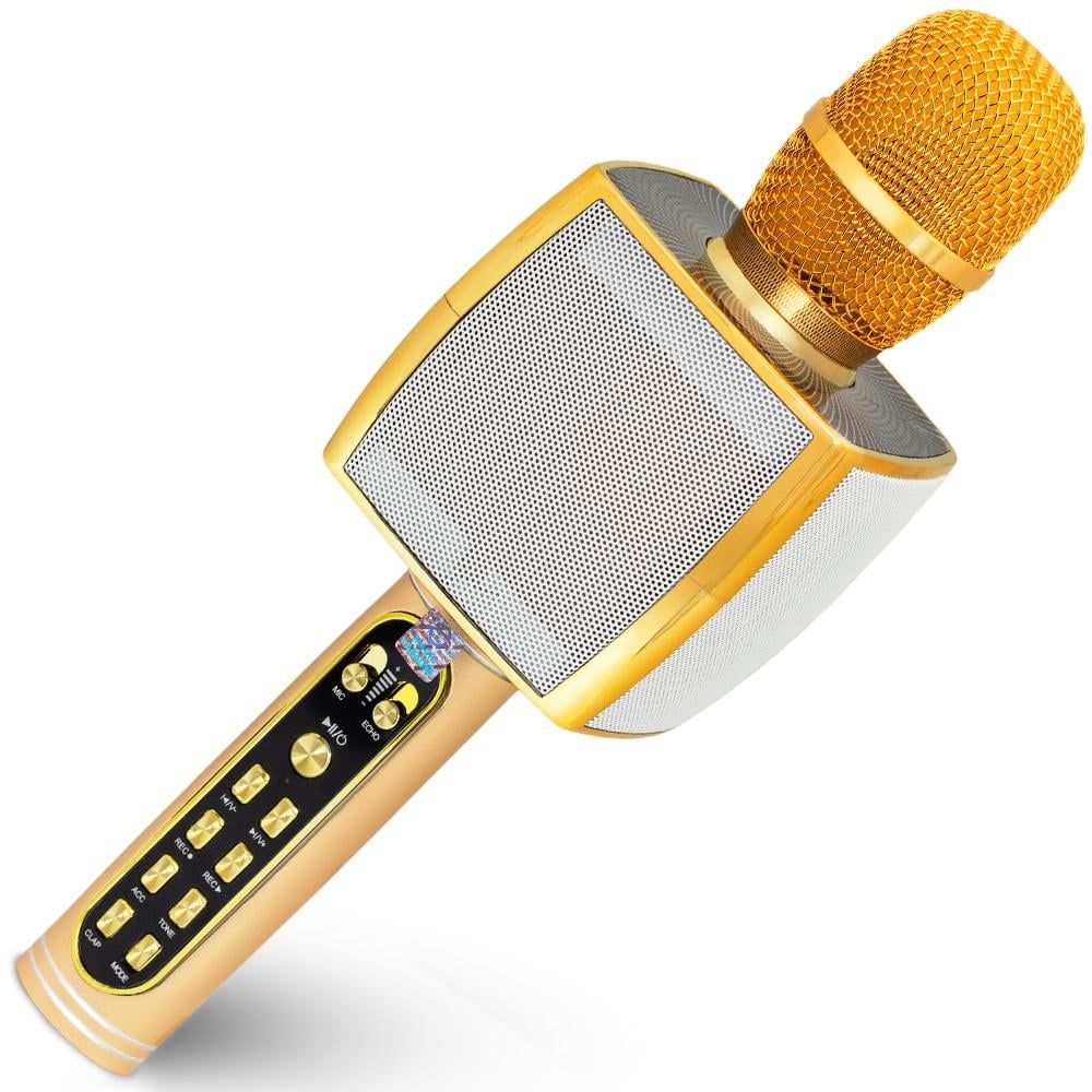 Караоке микрофон Bluetooth Magic Karaoke YS-91 с функцией записи Золотой - фото 1