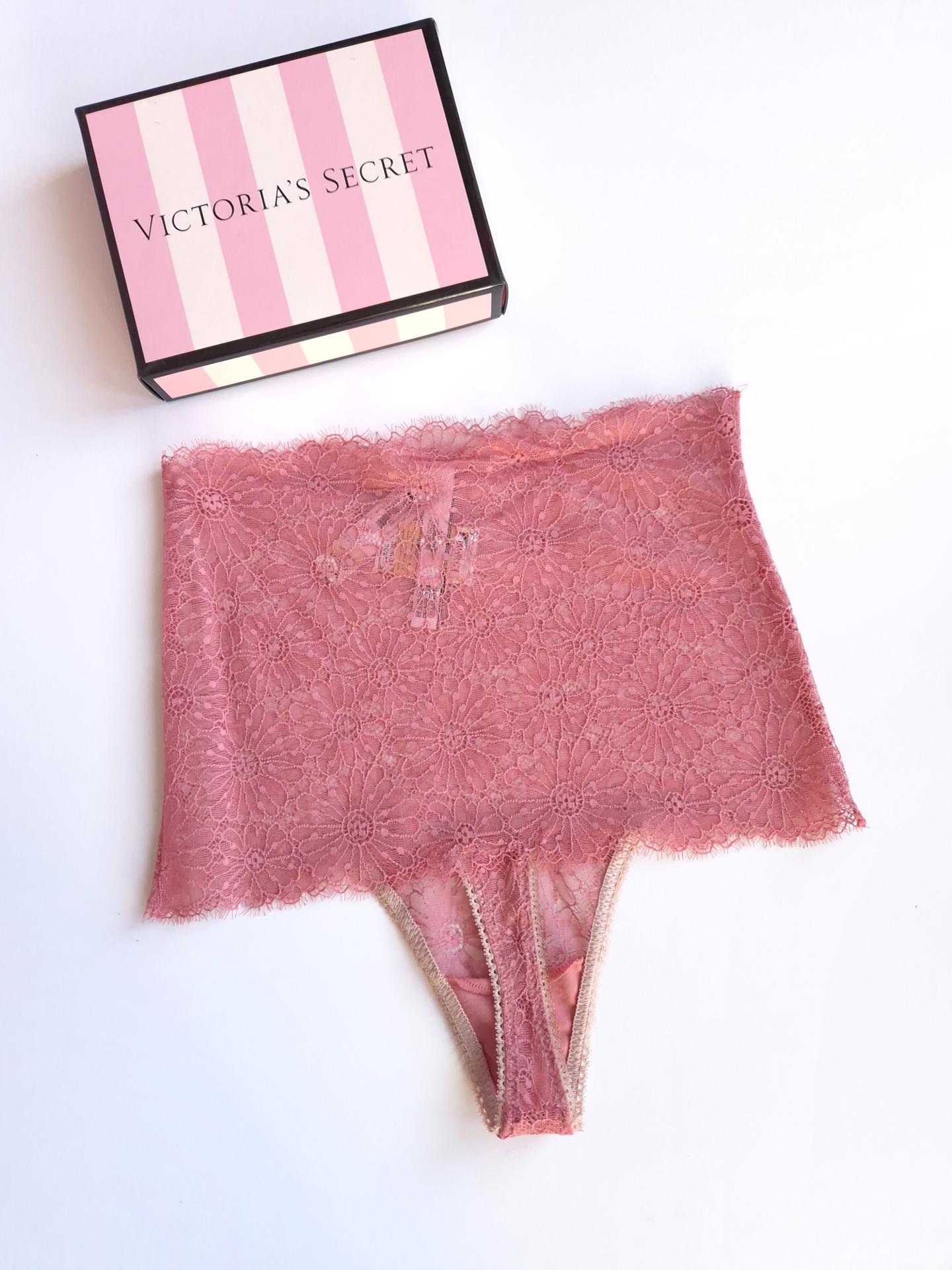 Трусики жіночі гіпюрові Victoria's Secret high waist thong panty А-95 M Рожевий (44) - фото 8