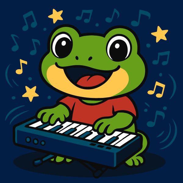 Картина за номерами Ideyka Жаба з піаніно 25x25 см (Id-KHO1303)