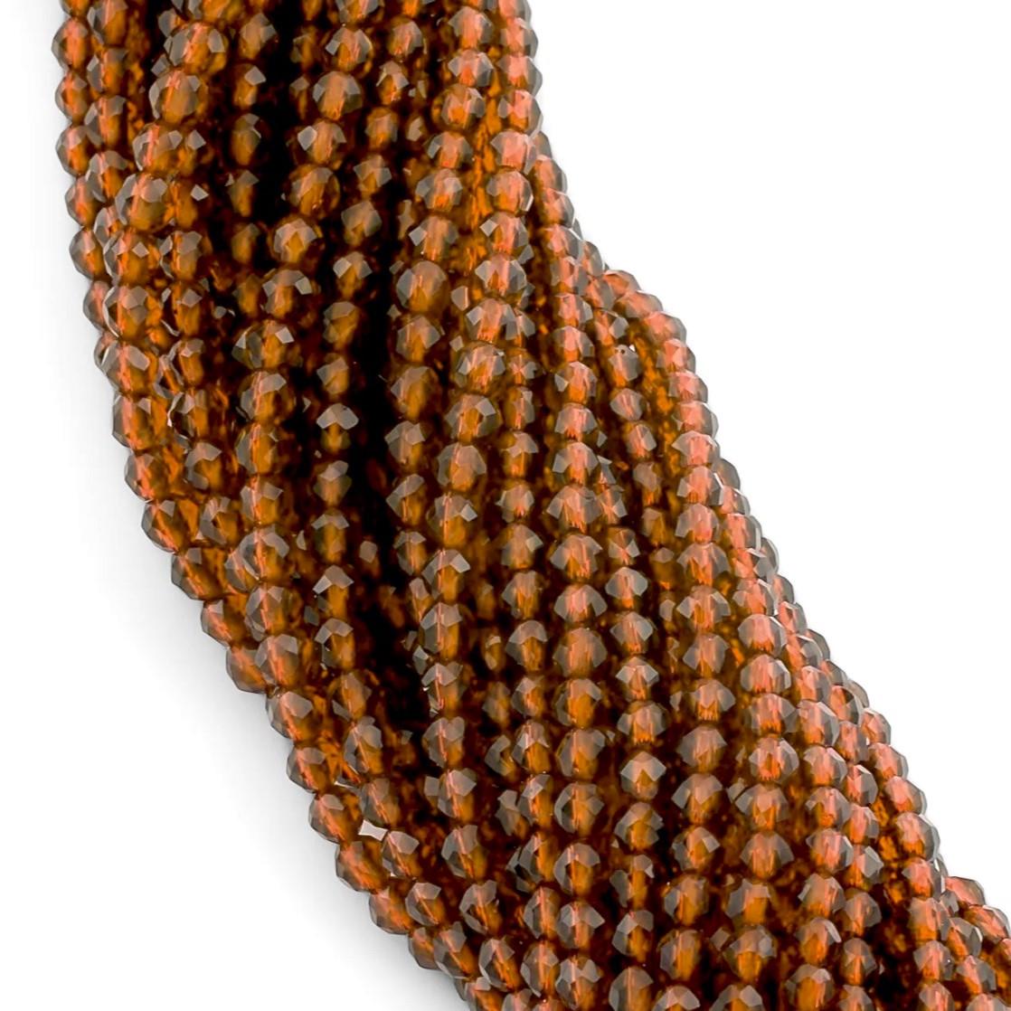 Бусины Шпинель огранка круглая 12 2 мм 200 шт. длина нити 37 см Коричневый (БШ1202к08)