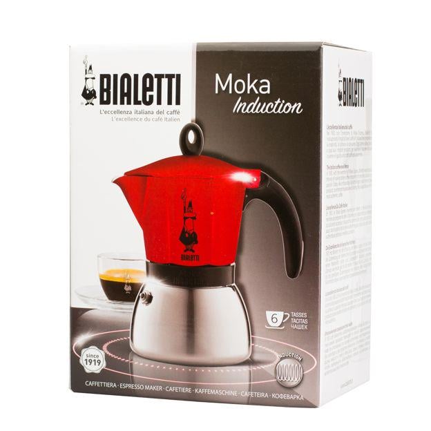 Гейзерна кавоварка Bialetti New Moka Induction 270 мл Червоний (6946) - фото 2