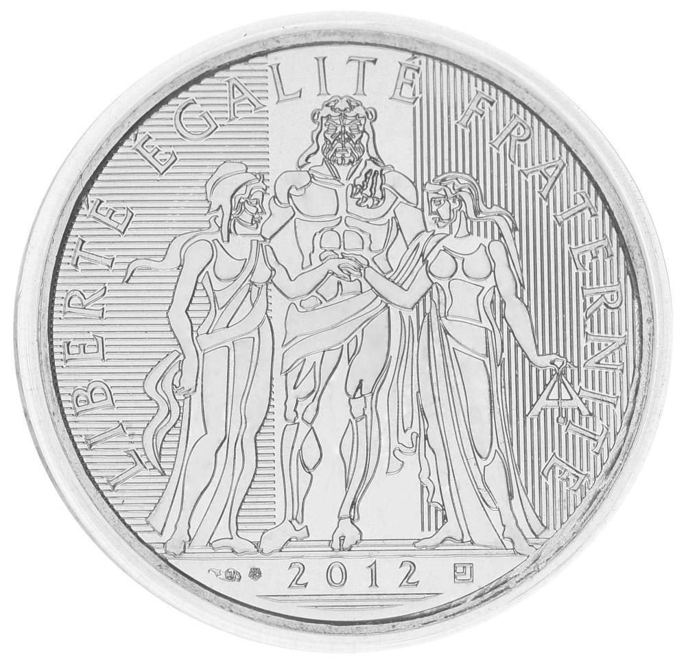 Коллекционная монета Франция 10 евро 2012 Серебро UNC Геркулес (М17774)