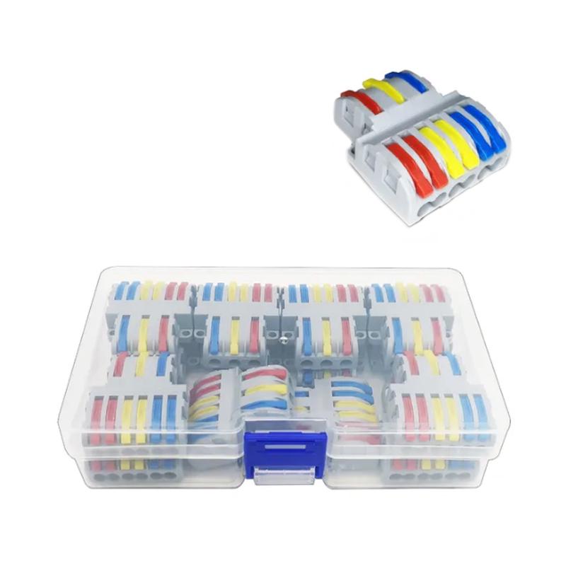 Набор клемм Tactix 0,08-4 мм2 32А 1-3+1-3+1-3 разветвитель одинарная 39х33,1х14,5 мм 14 шт. Разноцветный (SPL-63-14box)