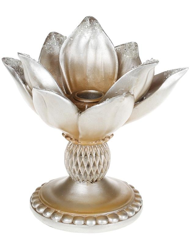 Подсвечник декоративный Saaling Магнолия 16,5х15,1х16,9 см Шампань (BD-838-190)