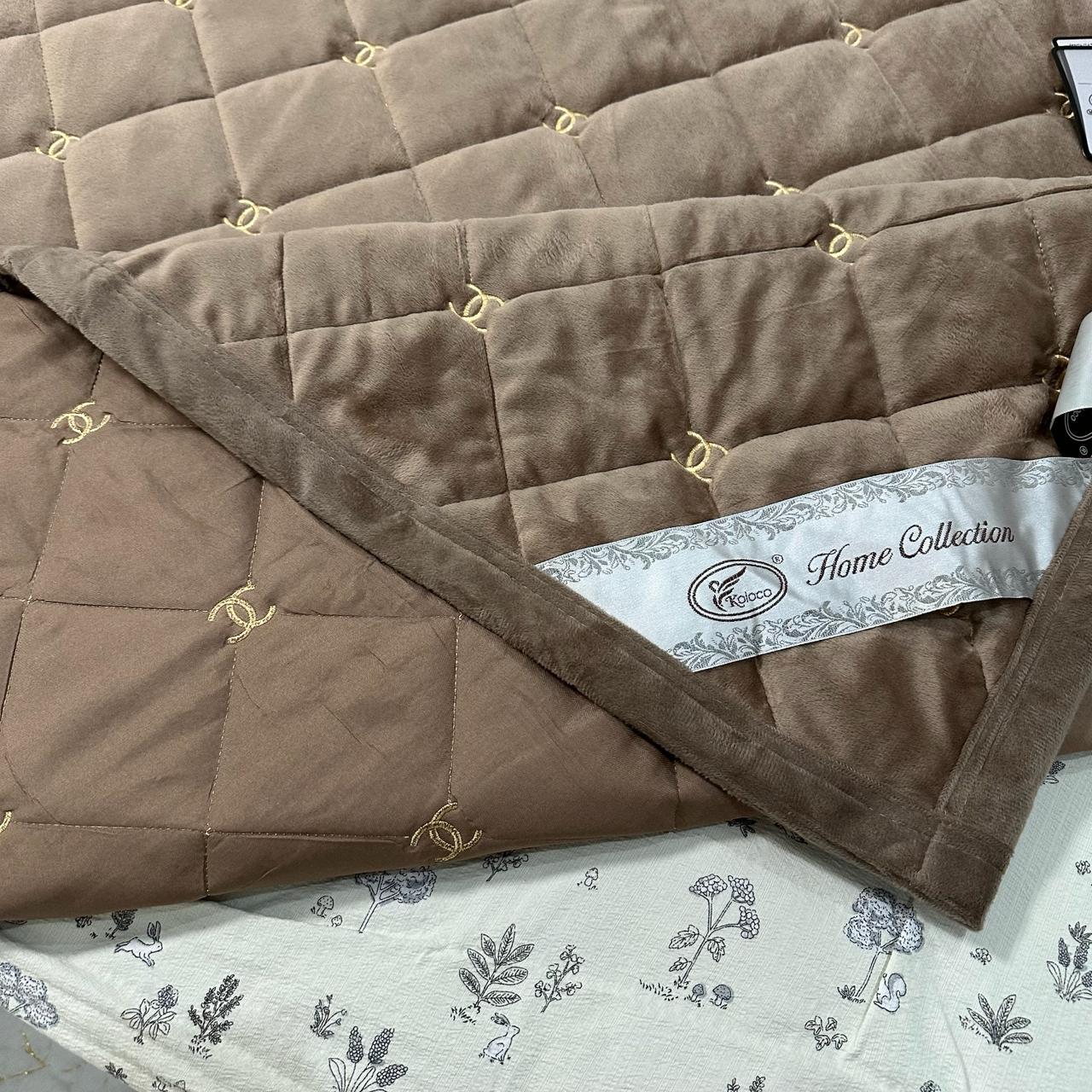 Покривало на ліжко велюрове євро 220x240 см Кавовий (28822009) - фото 6