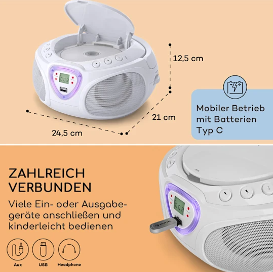 Музыкальный проигрыватель Auna Roadie Boombox (10029813) - фото 5 Музыкальный проигрыватель Auna Roadie Boombox (10029813) - фото 5