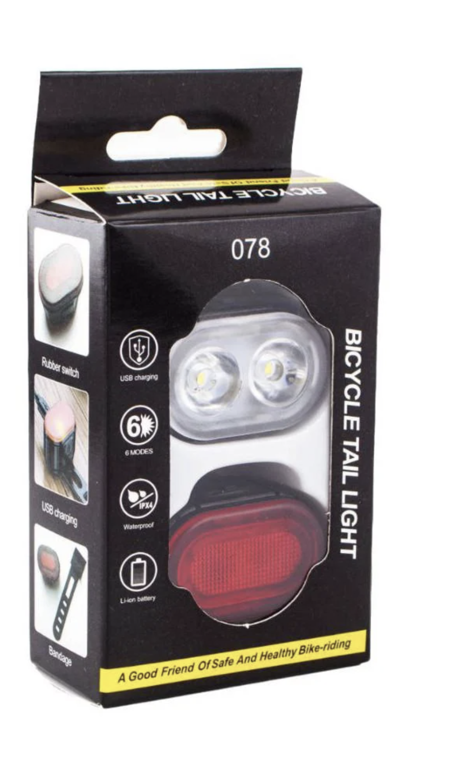 Комплект велоліхтарів ZH 078 2LED Li-Ion акумулятор зарядка micro USB (25880508)