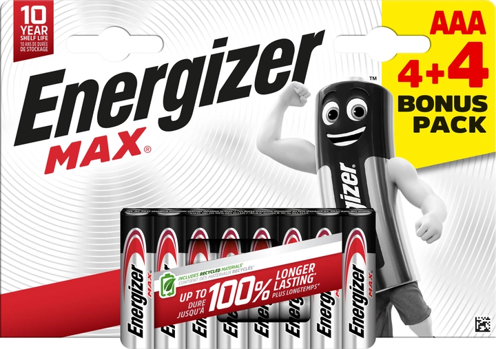 Батарейка Energizer Max AAA LR03 на блістері 8 шт.