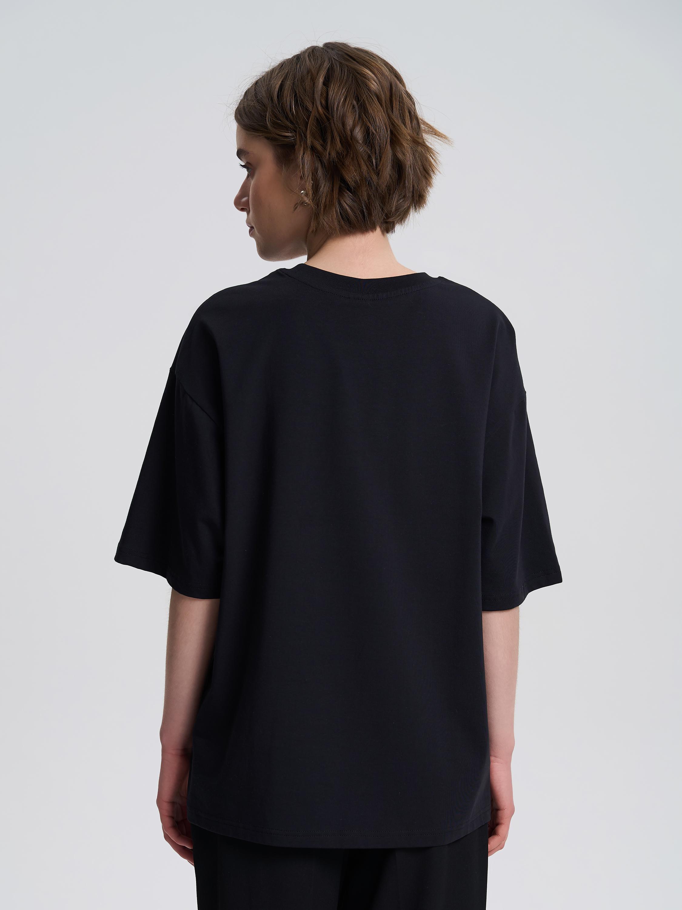 Футболка женская оверсайз ROZA 231105 S Черный (4824005697227) - фото 3 Футболка женская оверсайз ROZA 231105 S Черный (4824005697227) - фото 3