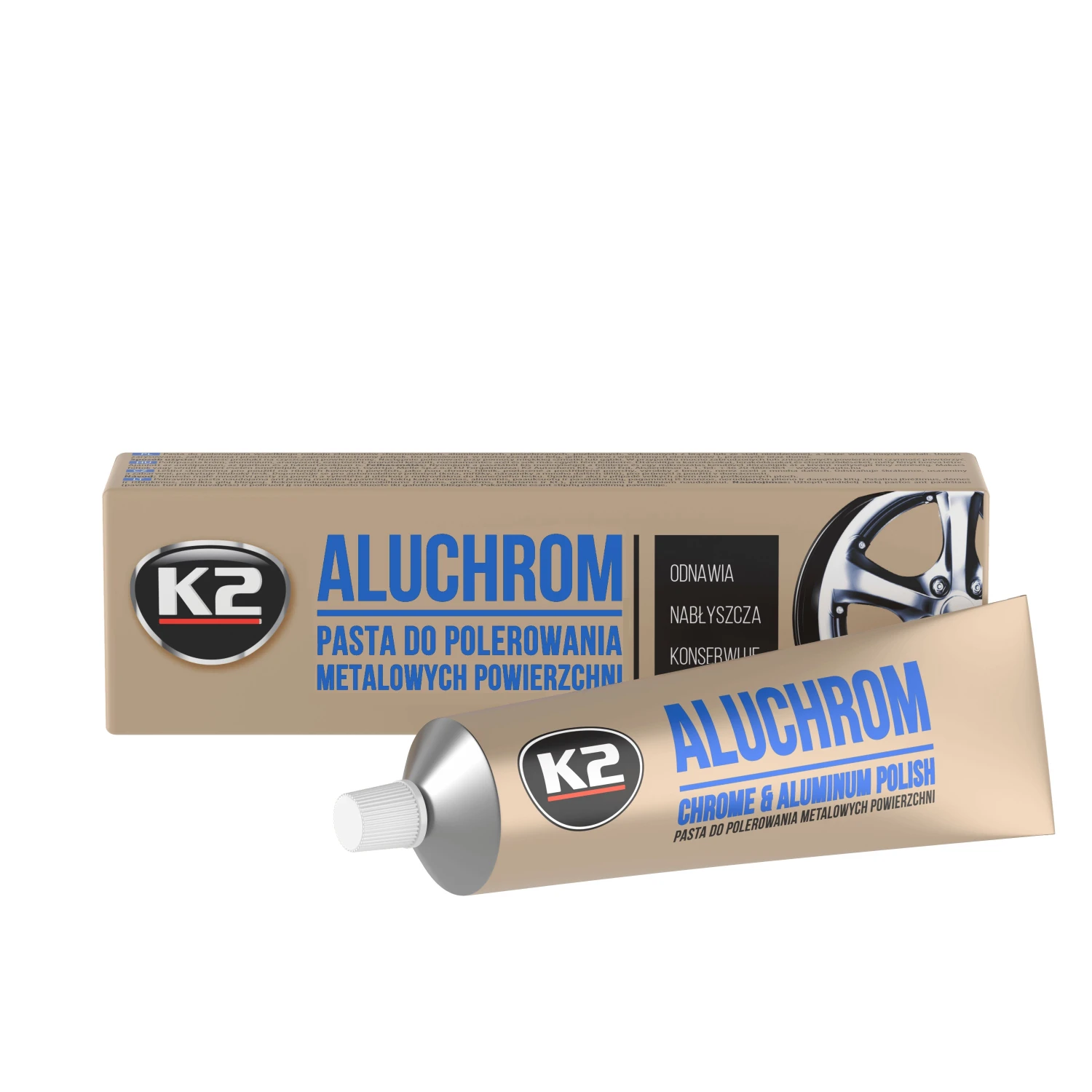 Паста для полірування хромованих деталей K2 Aluchrom 120 г (K0031) Паста для полірування хромованих деталей K2 Aluchrom 120 г (K0031)