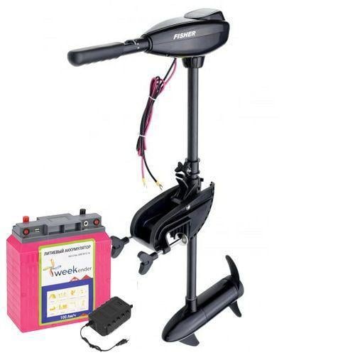 ᐉ Электромотор для лодки Fisher 32 lbs 12V 80 A/h Li-Ion АКБ + З/У