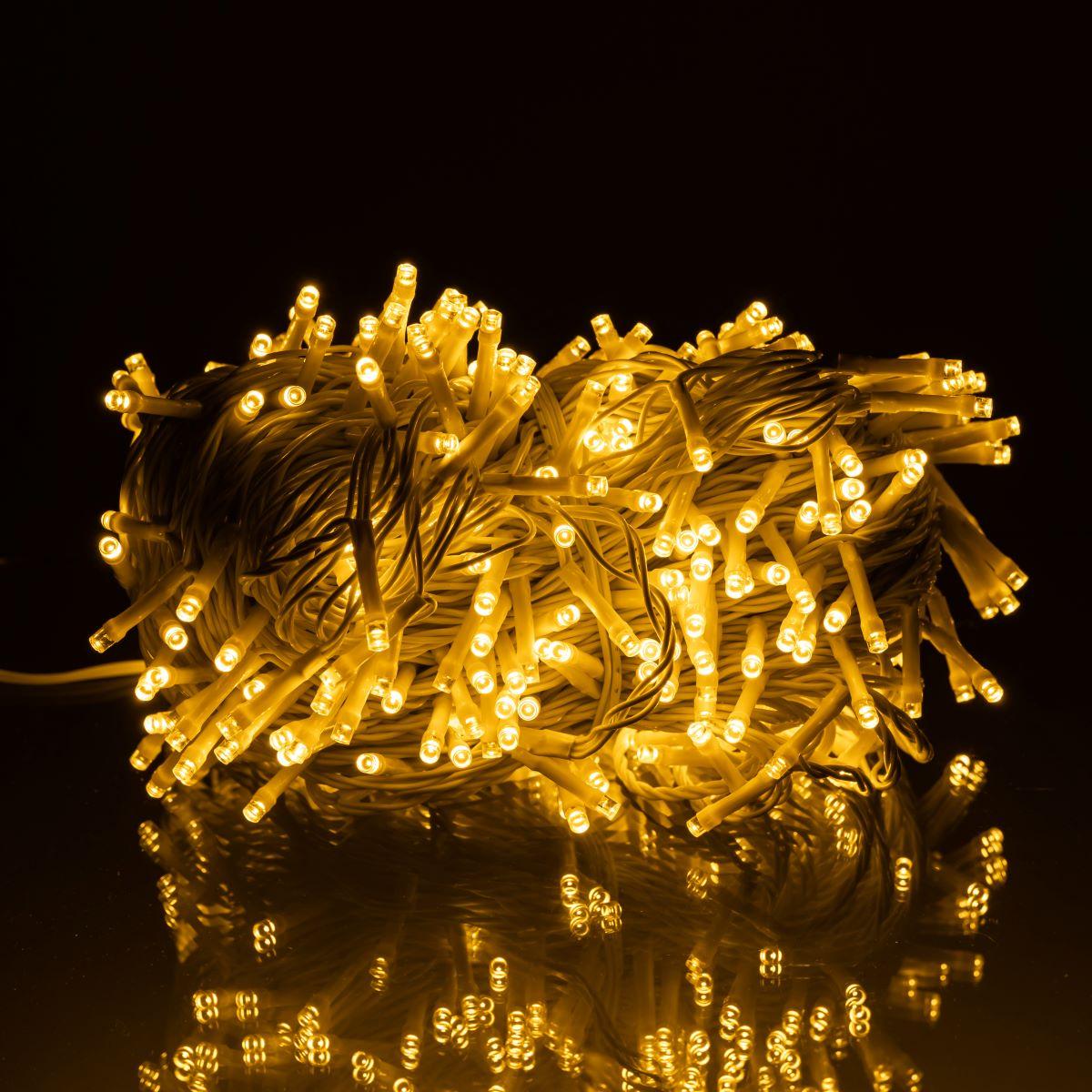 Гирлянда Рождественская фея уличная 50 м 500 LED белый провод Желтый (CF500L50MWY)